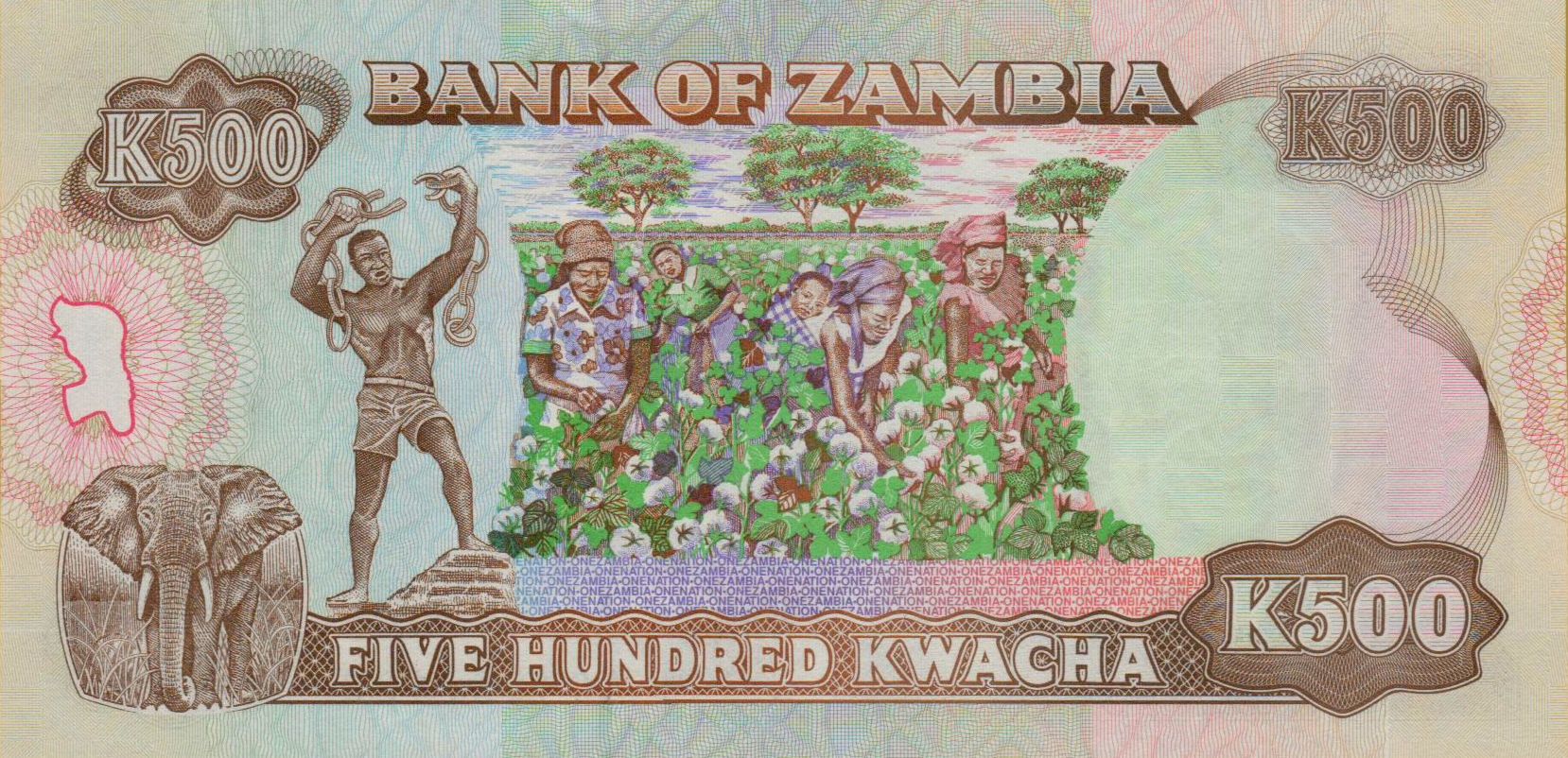 Zambia 500 1991 UNC P-35